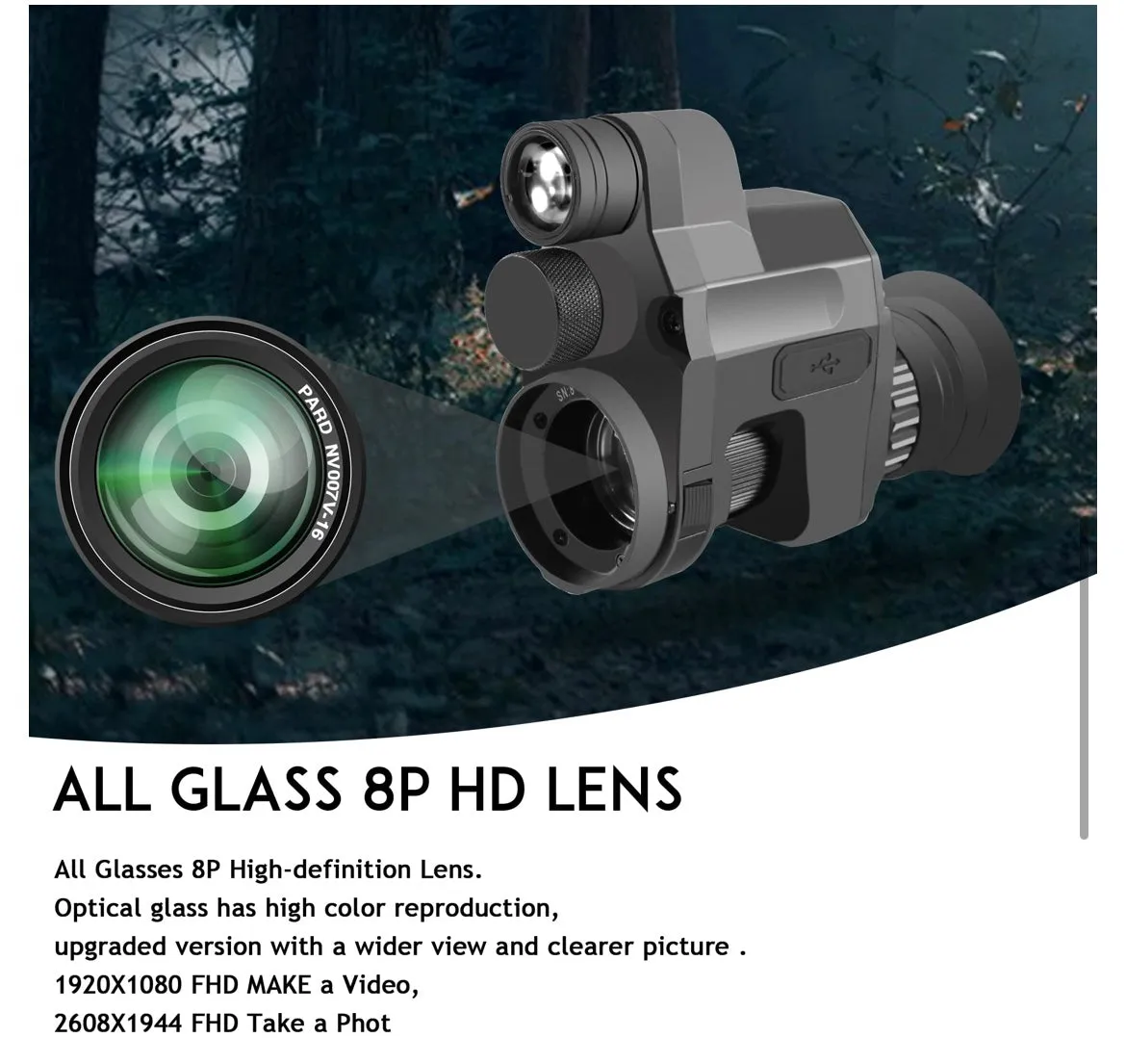 PARD NV007v 850nm 200m IR Day/Night Vision Camcorder 16mm lens