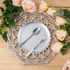 Petal Edge Acrylic Charger Plate - Silver