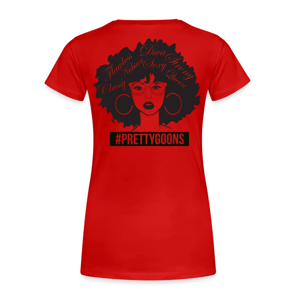 PRETTY GOONS AFRO AFFIRMATION RED Women’s Premium T-Shirt