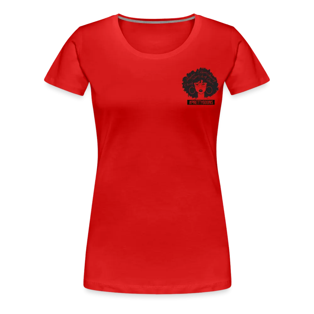 PRETTY GOONS AFRO AFFIRMATION RED Women’s Premium T-Shirt