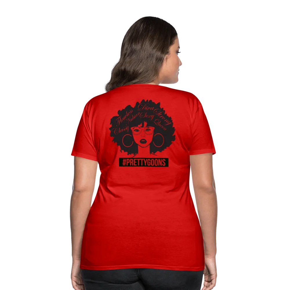 PRETTY GOONS AFRO AFFIRMATION RED Women’s Premium T-Shirt