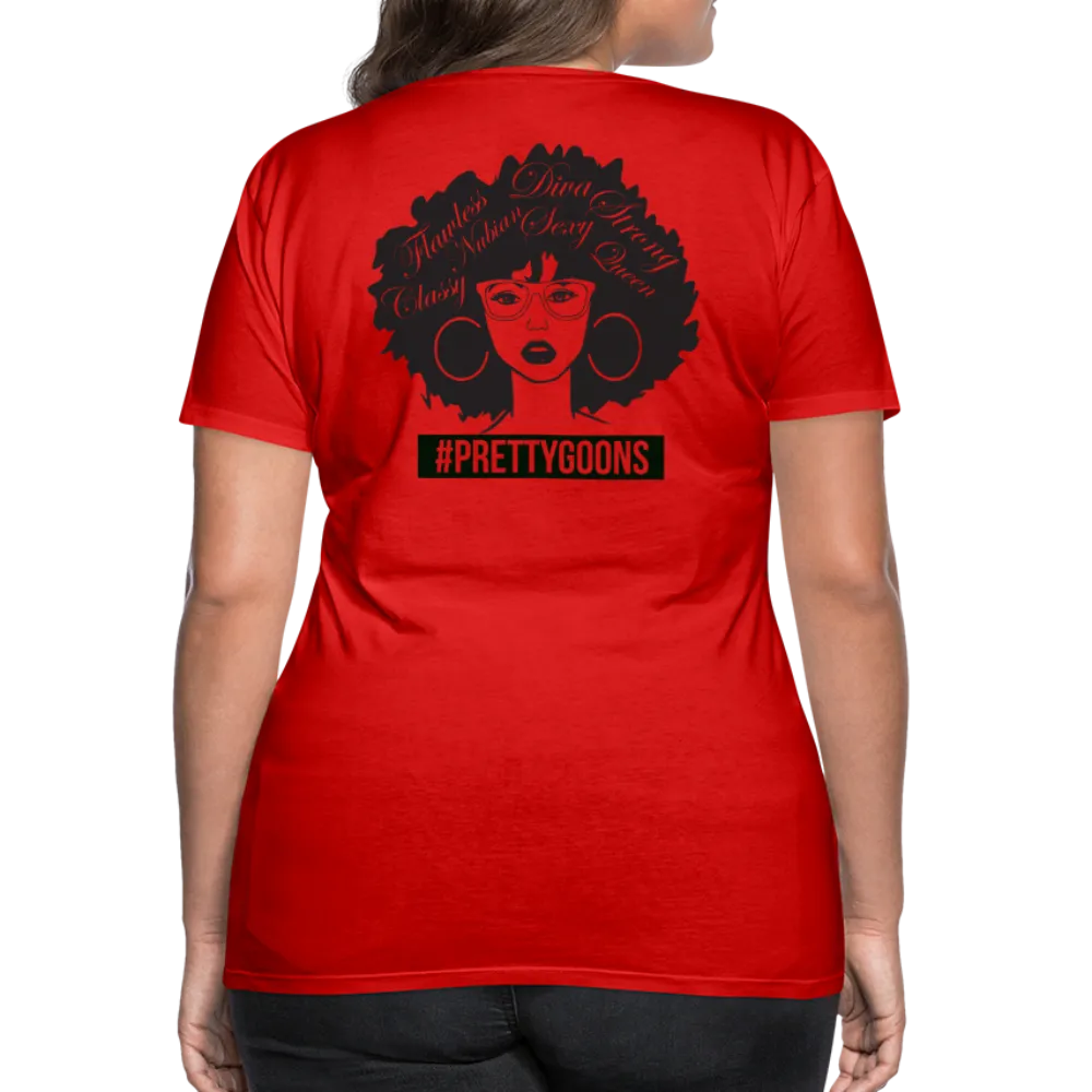 PRETTY GOONS AFRO AFFIRMATION RED Women’s Premium T-Shirt