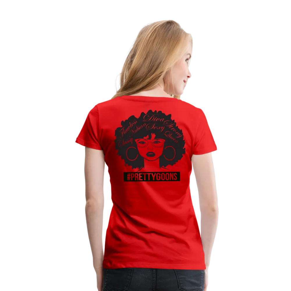 PRETTY GOONS AFRO AFFIRMATION RED Women’s Premium T-Shirt