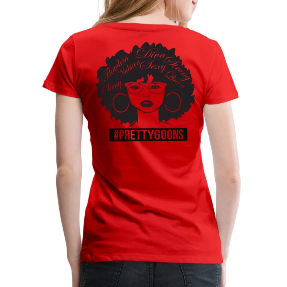 PRETTY GOONS AFRO AFFIRMATION RED Women’s Premium T-Shirt