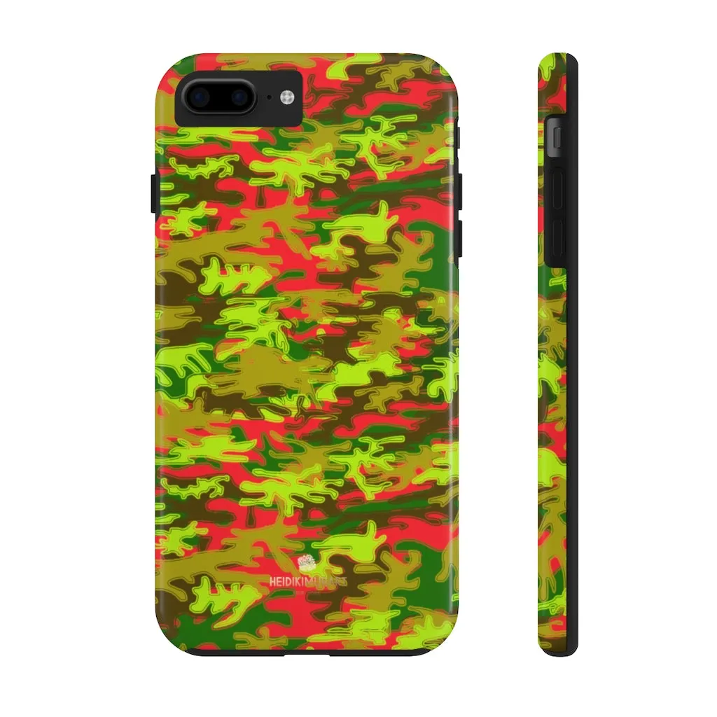 Red Green Camo iPhone Case, Military Print Case Mate Tough Samsung Galaxy Phone Cases