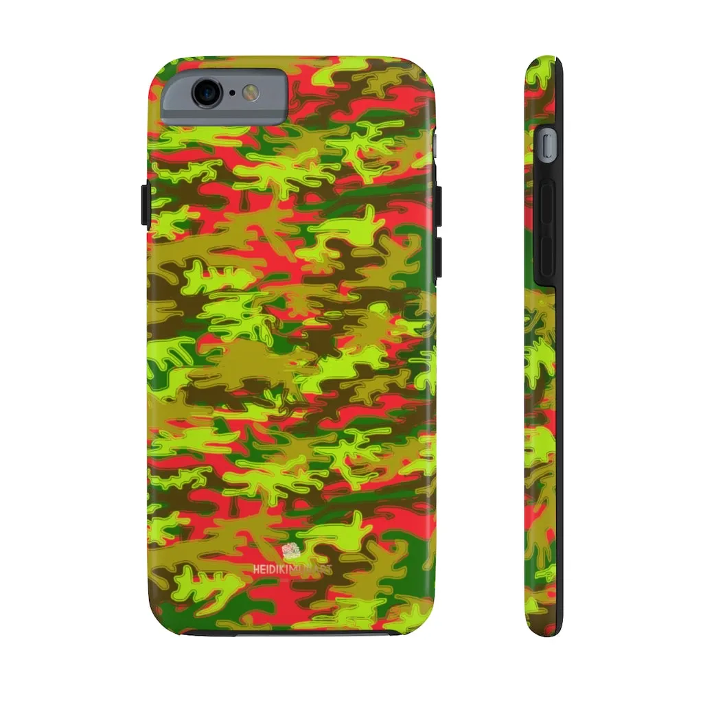 Red Green Camo iPhone Case, Military Print Case Mate Tough Samsung Galaxy Phone Cases