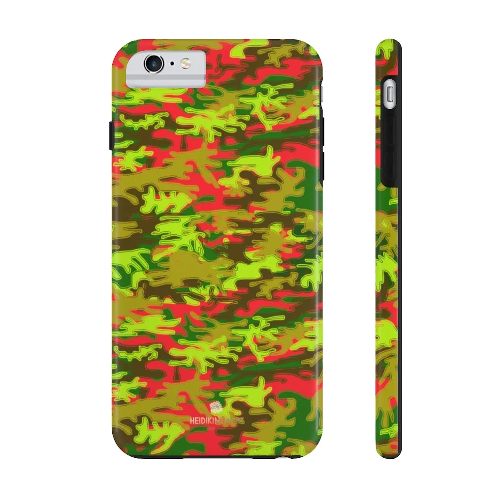 Red Green Camo iPhone Case, Military Print Case Mate Tough Samsung Galaxy Phone Cases