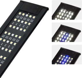 REPTI ZOO Reptile Aquarium Terrarium LED Light Ultra-thin Day and Night Light for Reptiles Aquarium Light, 3-Color Modes LED Light Hood 15W