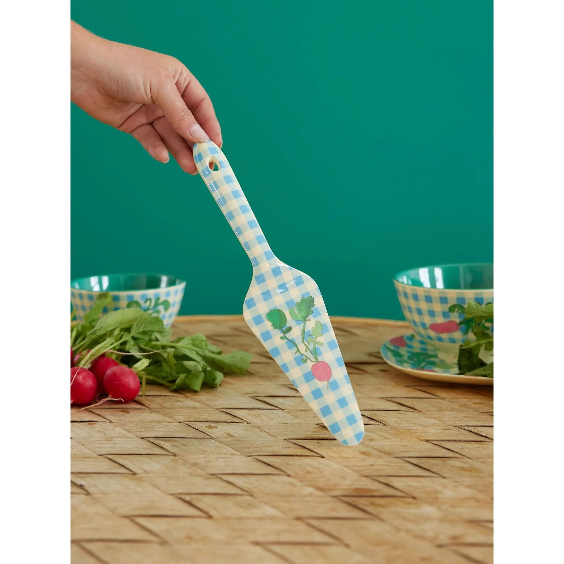 Rice DK Melamine Cake Server - Blue - Ravishing Radish Print