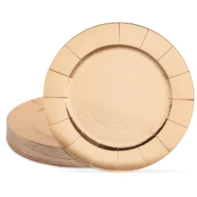 Rose Gold Chargers for Dinner Plates, Birthday Party, Metallic Paper (13 In, 24 Pack)