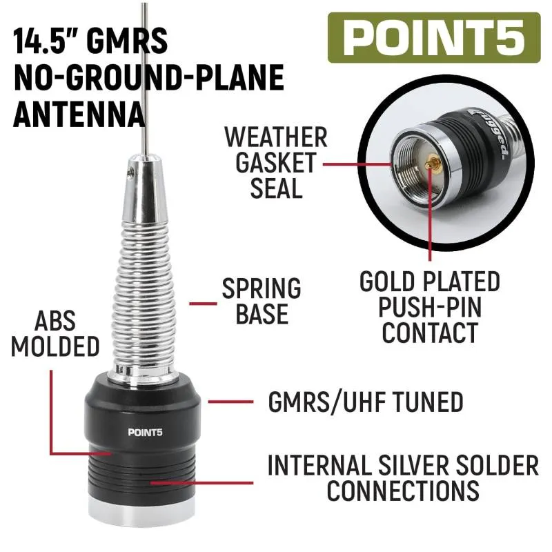 Rugged Radios Jeep Wrangler JL, JLU, and Gladiator JT Two-Way GMRS Mobile Radio Kit - 41 Watt - G1 Waterproof