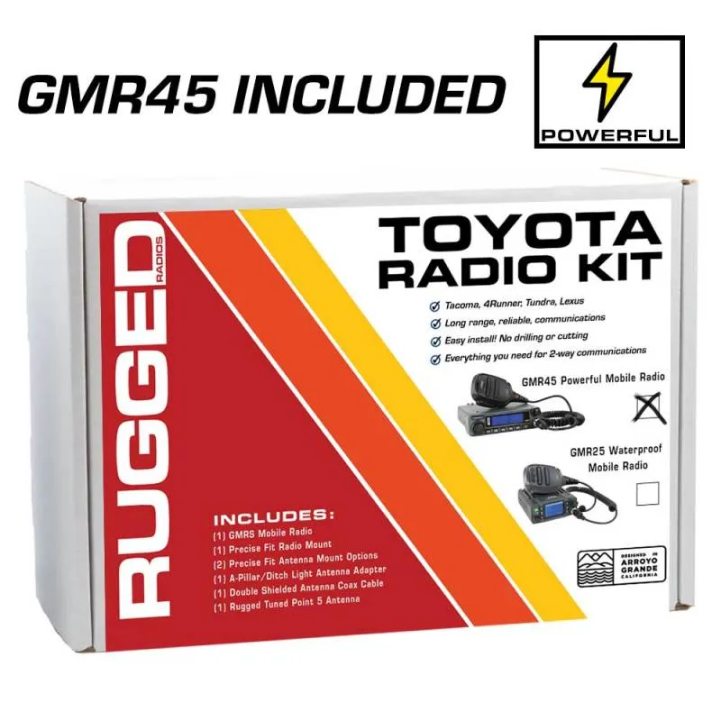 Rugged Radios TK3 Toyota Radio Kit - with GMR45 POWER HOUSE Mobile Radio for Tacoma - 4Runner - Lexus