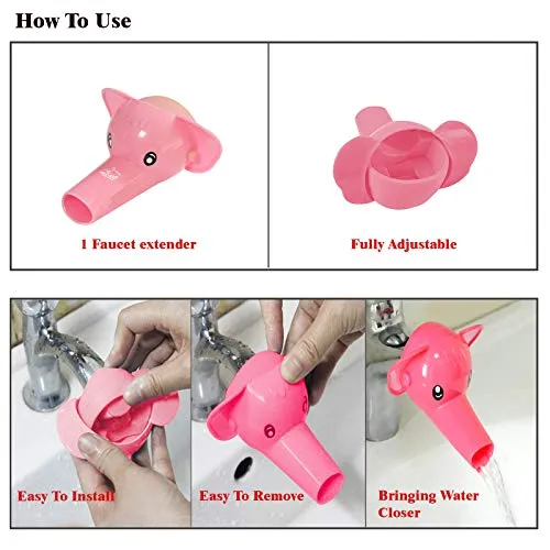 Safe-O-Kid, Pink Hand Washing Faucet Extender- Pack of 2