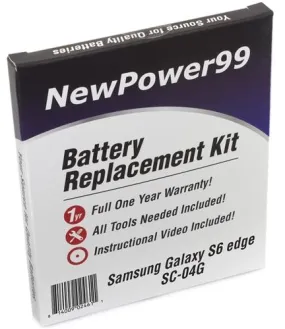 Samsung GALAXY S6 Edge SC-04G Battery Replacement Kit with Tools, Video Instructions and Extended Life Battery