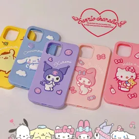 Sanrio Hello Kitty My Melody Kuromi Cinnamoroll Pompompurin Soft Silicone iPhone Case iPhone 11 12 13 14 15 Pro Promax