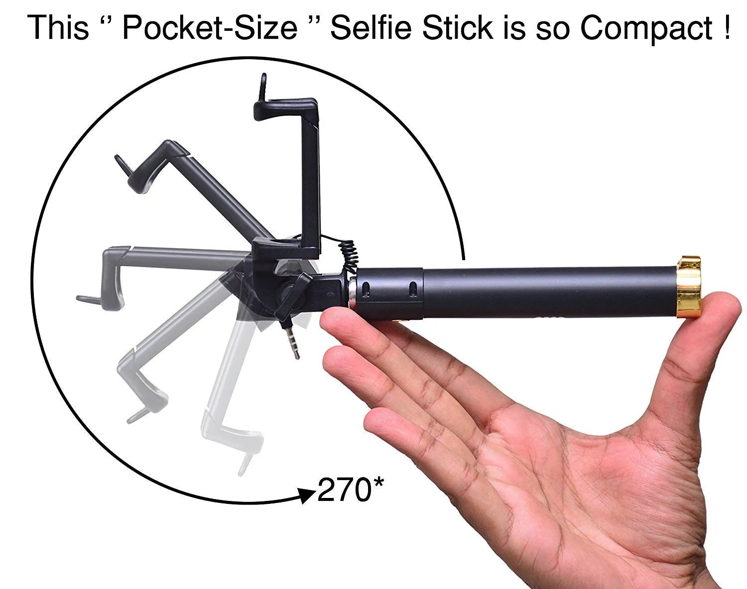 Selfie Sticks Box with Aux Wire for All Smart Phones