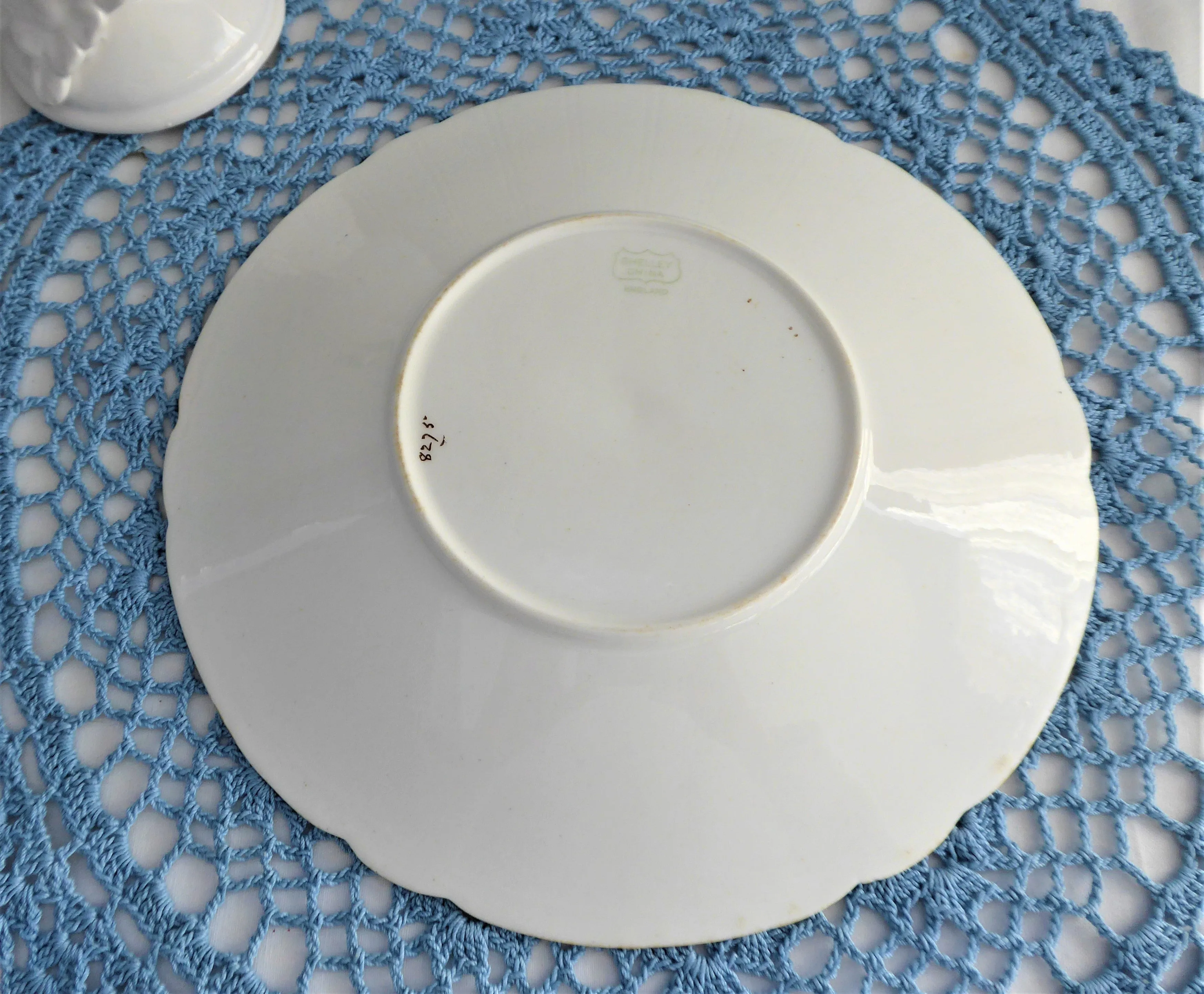 Shelley China Cake Plate Roses Forget Me Nots Dessert Server Luncheon Plate 1920s