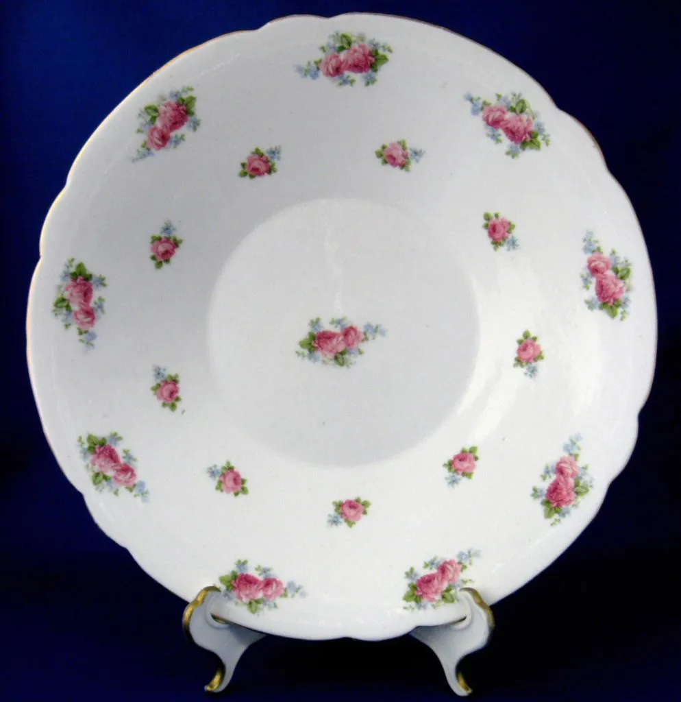 Shelley China Cake Plate Roses Forget Me Nots Dessert Server Luncheon Plate 1920s