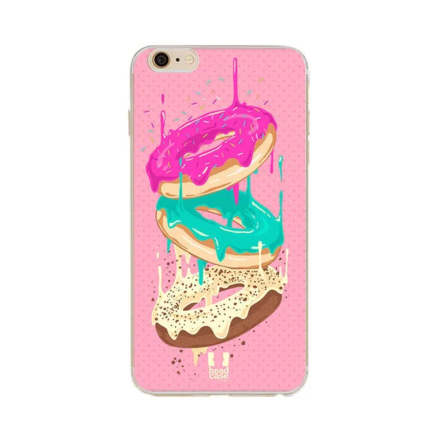 Silicon Case Cover for iPhone X 8 7 7S 4 4S 5S 5C SE 6 6S Plus Phone cases Soft TPU Fundas Fruit Transparent