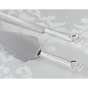 Silver Heart Knife & Server Set