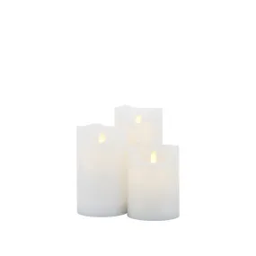 Sirius Sara White Candle D75 - Rechargeable - Set of 3