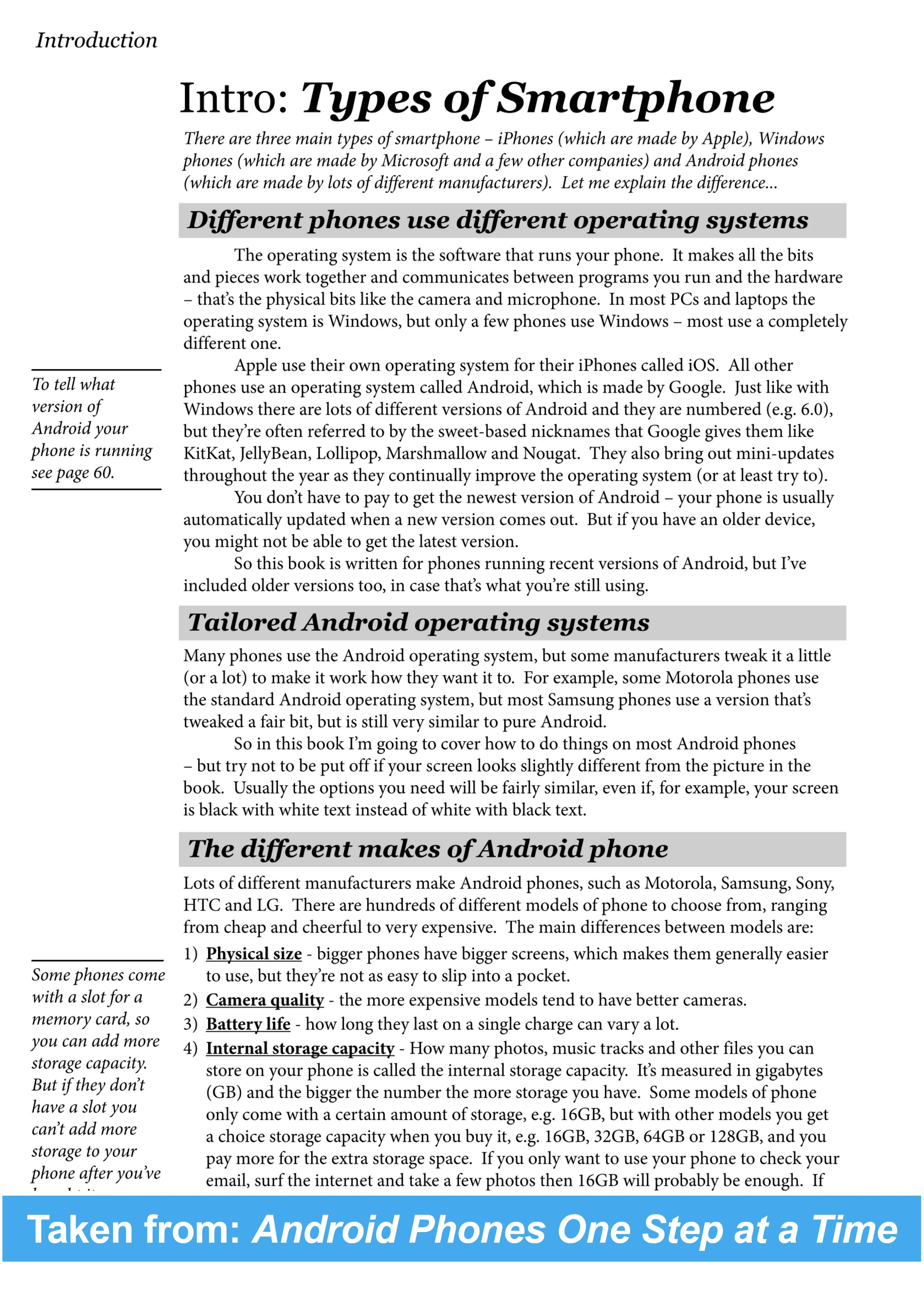 Smartphones One Step at a Time (iPhone, Android & Doro Smartphones)