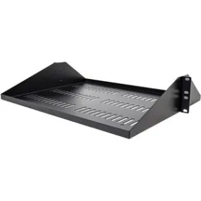 StarTech.com 2U Vented Server Rack Shelf - Center Mount Fixed 14" Deep Cantilever Rackmount Tray for 19" Data/AV/Network w/Cage Nuts