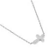 Sterling Silver Small Sideways Cross Necklace