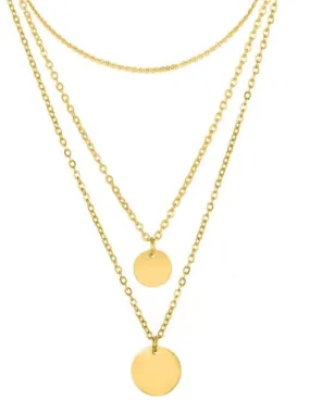 Triple Layered Disc Necklace