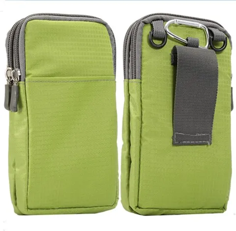 Universal For All Below 6.3-6.9 inch Mobile Phones Pouch Outdoor 3 Pockets 2 Zippers Wallet Case Belt Clip Bag for smartphone