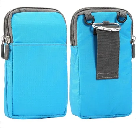 Universal For All Below 6.3-6.9 inch Mobile Phones Pouch Outdoor 3 Pockets 2 Zippers Wallet Case Belt Clip Bag for smartphone