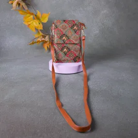 Water-Ressistant Mobile Slings Red with Green Flower Design