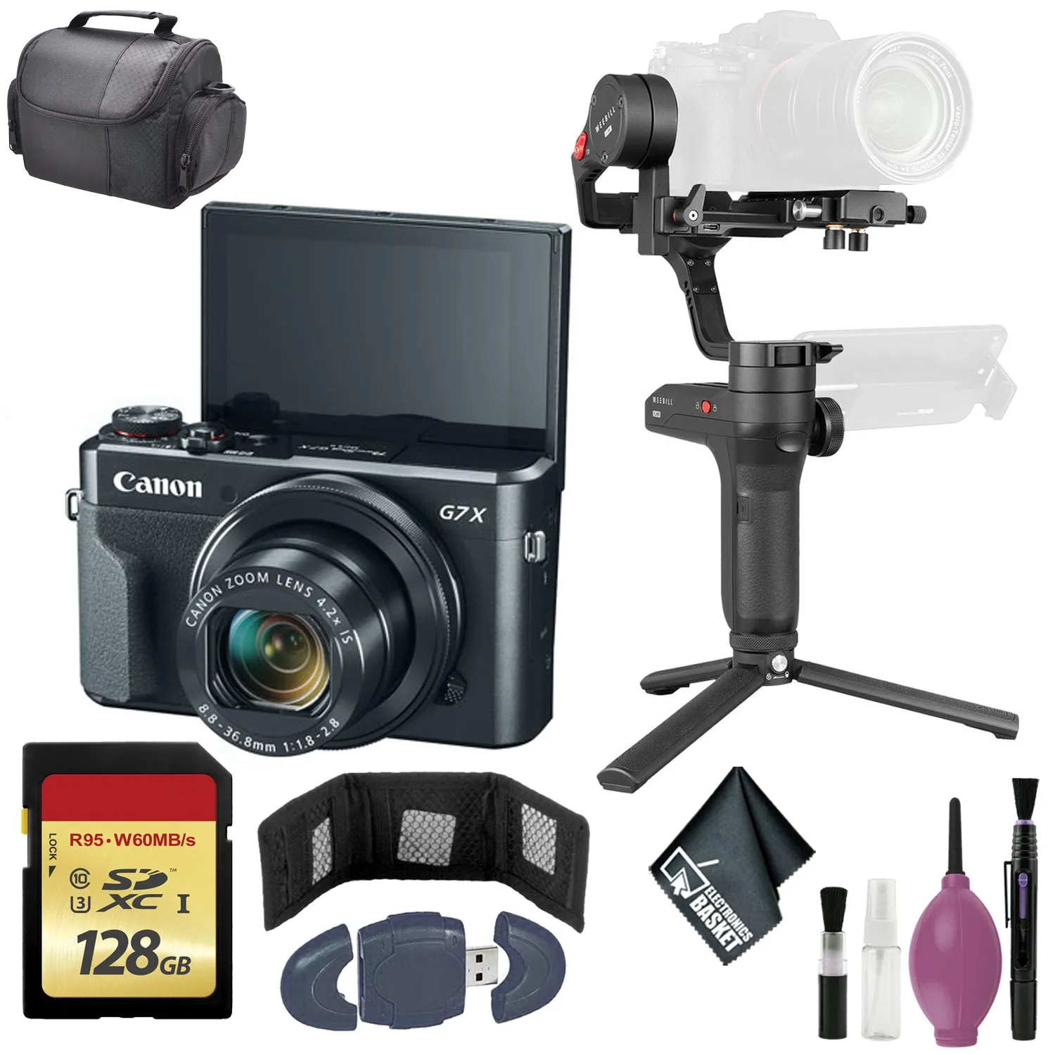 Zhiyun-Tech WEEBILL LAB Handheld Stabilizer - CANON POWERSHOT G7X MARK II DIGITAL CAMERA - 128GB Case